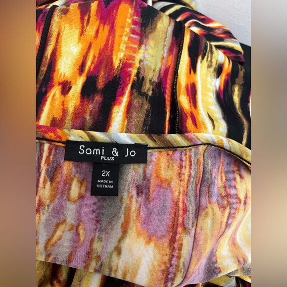 Sami & Jo Women’s Shift Paisley Long Dress Plus  Size 2XL Short Sleeve Pullover - Picture 7 of 10